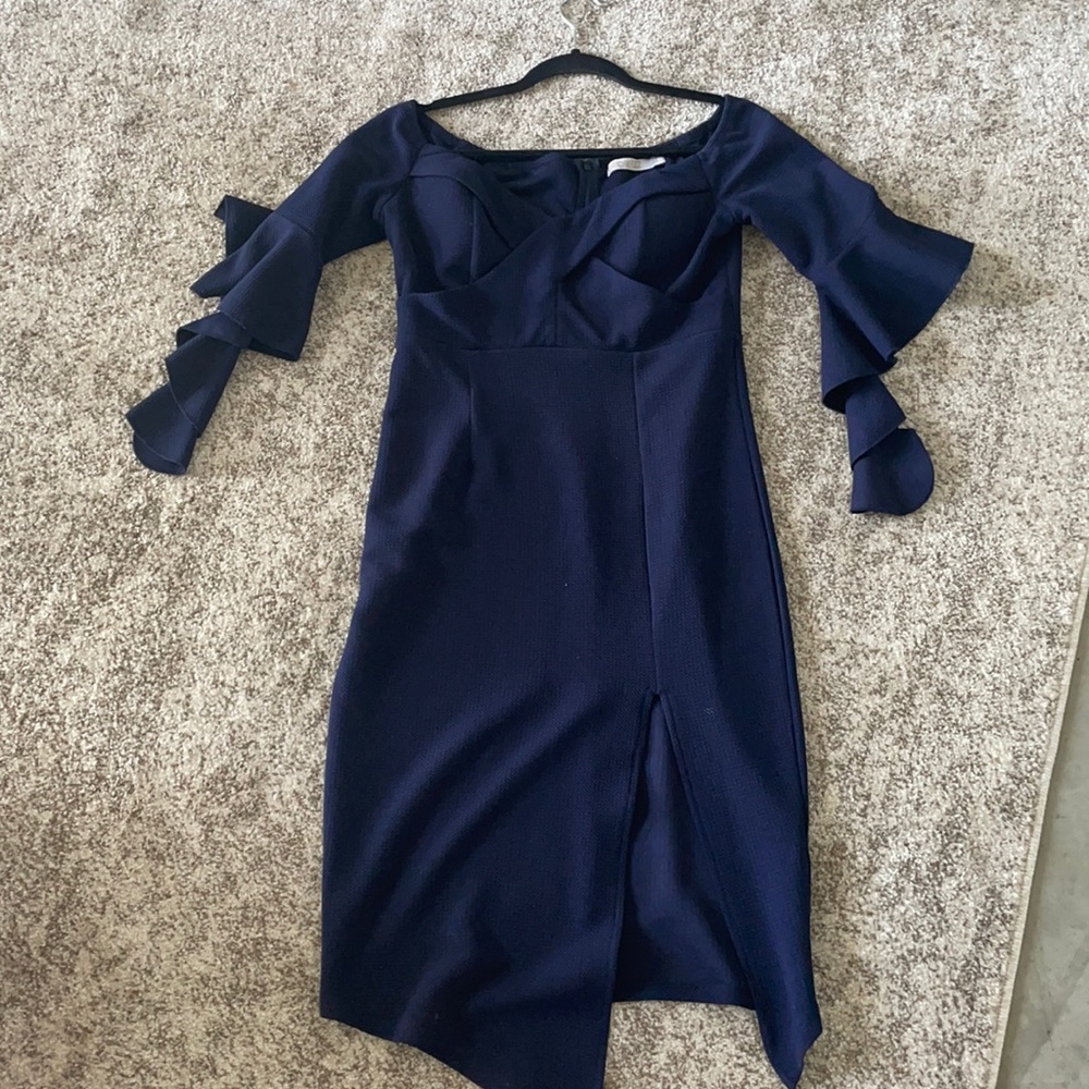 Navy blue asymmetrical dress